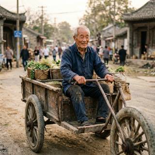 The Old Man Driving The Cart