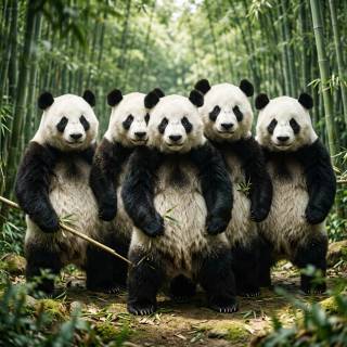 Four Giant Panda Beastmen