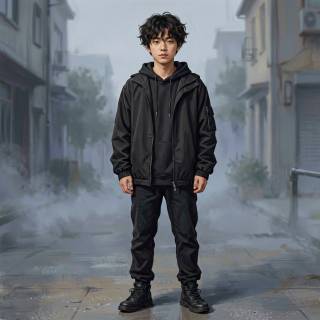 Black-clad youth
