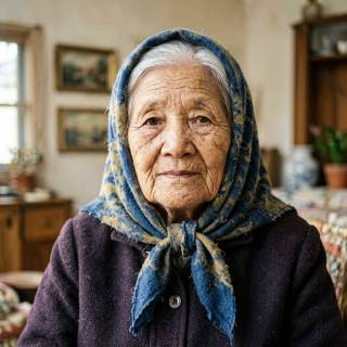 Elderly Woman With Headscarf