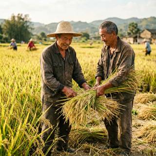 Old Man Selling Rice
