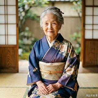Elderly Woman In Kimono