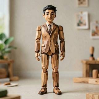 One-Two-Three Wooden Man