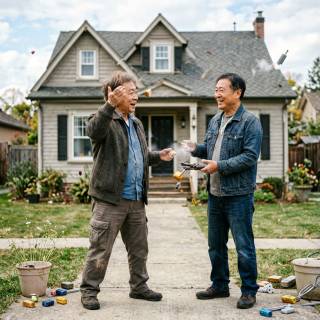 The Middle-aged Man Selling The House