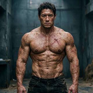 Scarred Muscular Man